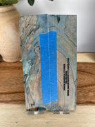 KS-459: Knife Scales  -  Blue Yellow Brown Dye Stabilized Spalted Maple Wood Knife Scales - Jakob Janssen Studios