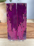 KS-465: Knife Scales  -  Pink Purple Dye Stabilized Spalted Maple Wood Knife Scales - Jakob Janssen Studios