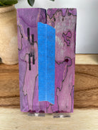 KS-465: Knife Scales  -  Pink Purple Dye Stabilized Spalted Maple Wood Knife Scales - Jakob Janssen Studios