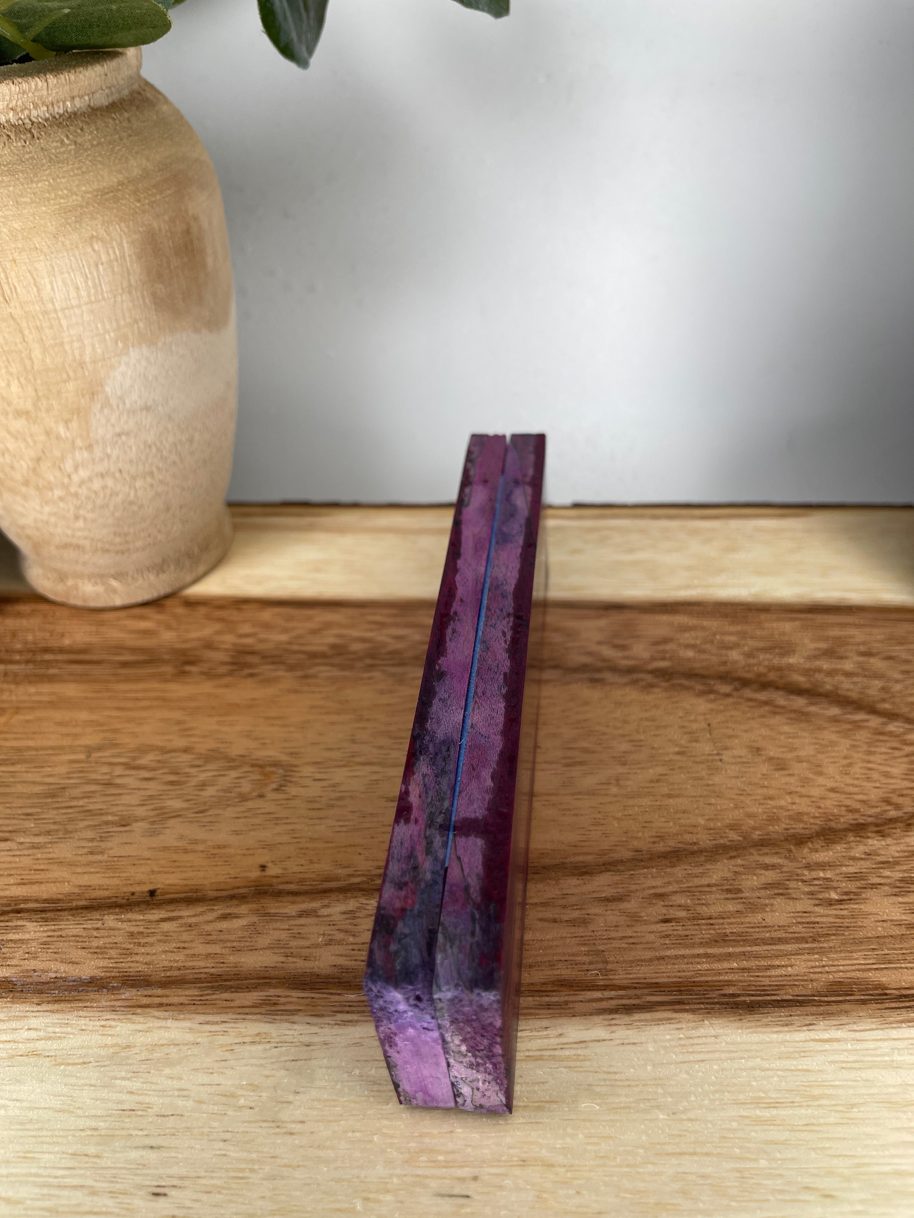 KS-465: Knife Scales  -  Pink Purple Dye Stabilized Spalted Maple Wood Knife Scales - Jakob Janssen Studios