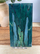 KS-467: Knife Scales  -  Green Blue Dye Stabilized Spalted Maple Wood Knife Scales - Jakob Janssen Studios