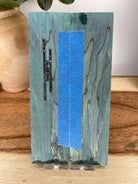 KS-467: Knife Scales  -  Green Blue Dye Stabilized Spalted Maple Wood Knife Scales - Jakob Janssen Studios