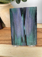 KS-486: Knife Scales  -  Purple Green Dye Stabilized Spalted Maple Wood Knife Scales - Jakob Janssen Studios