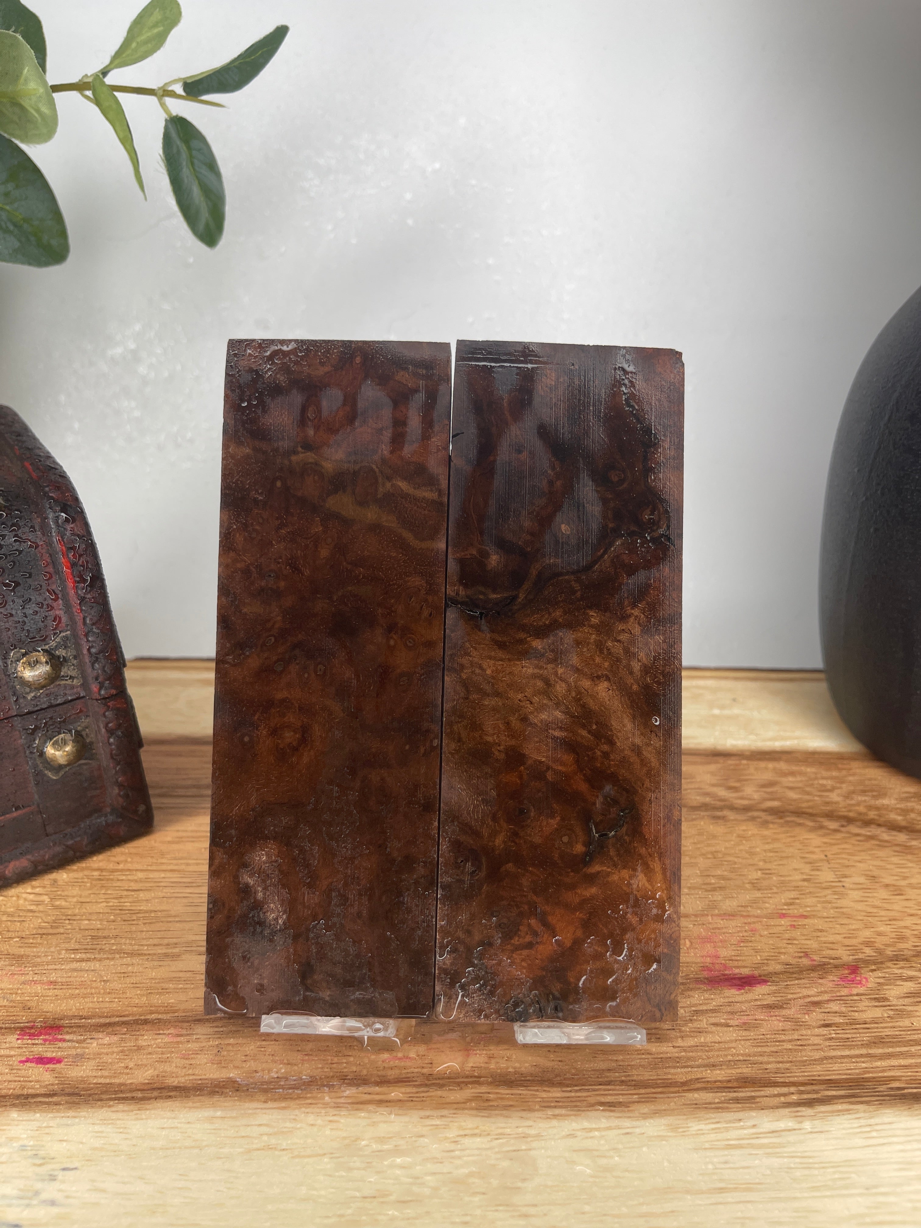 KS-509: Knife Scales  -  Natural Stabilized Walnut Burl - Jakob Janssen Studios