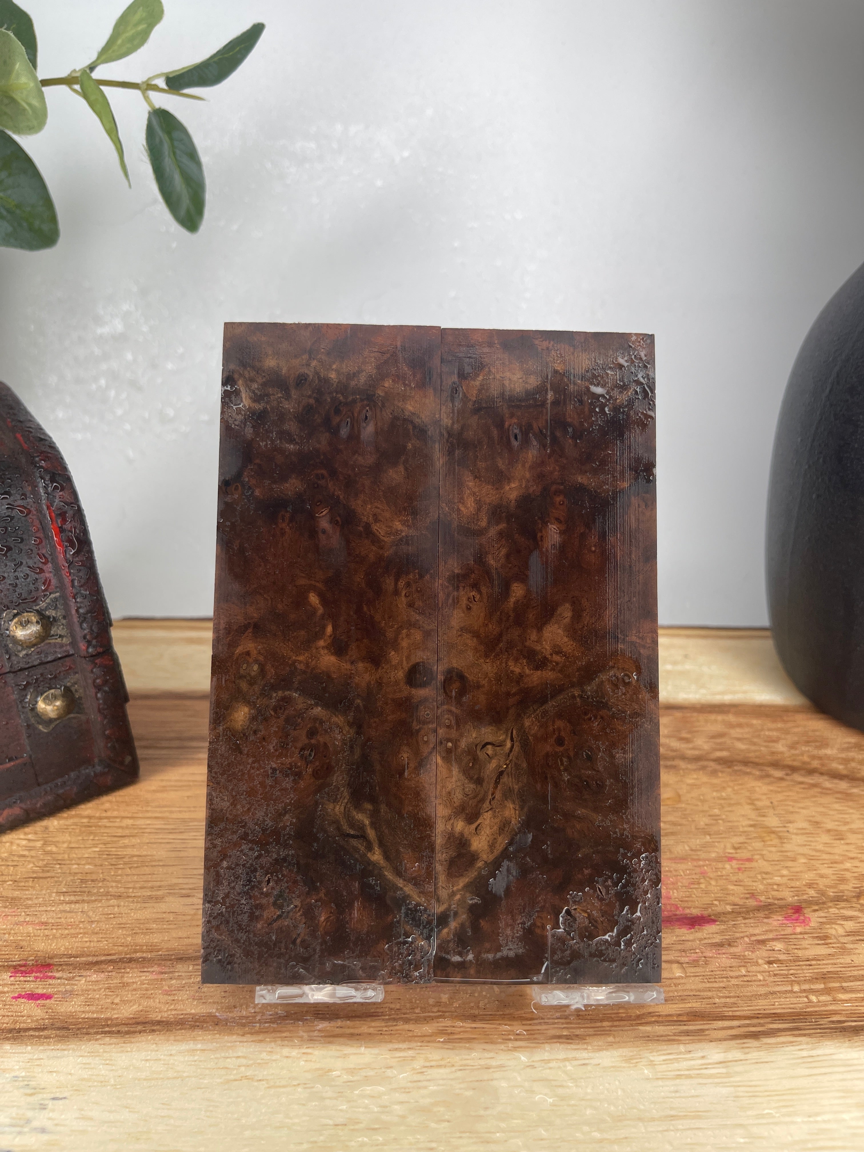 KS-509: Knife Scales  -  Natural Stabilized Walnut Burl - Jakob Janssen Studios