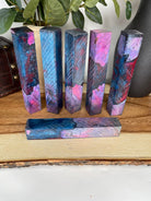 PBBrick-177: Pen Blanks - Blue Red Purple Pink Dye Stabilized Maple Burl Hybrid   Alumilite Resin Casting - Jakob Janssen Studios