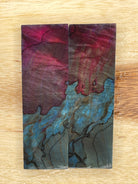 KS-009: Knife Scales - Pink Blue Dye Stabilized Spalted Maple - Jakob Janssen Studios