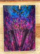 KS-052: Knife Scales - Pink Blue Purple Dye Stabilized Buckeye Burl - Jakob Janssen Studios