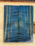 KS-062: Knife Scales - Blue Dye Stabilized Curly Maple - Jakob Janssen Studios