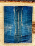 KS-065: Knife Scales - Blue Dye Stabilized Curly Maple - Jakob Janssen Studios