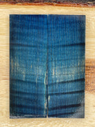 KS-066: Knife Scales - Blue Dye Stabilized Curly Maple - Jakob Janssen Studios