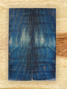 KS-068: Knife Scales - Blue Dye Stabilized Curly Maple - Jakob Janssen Studios