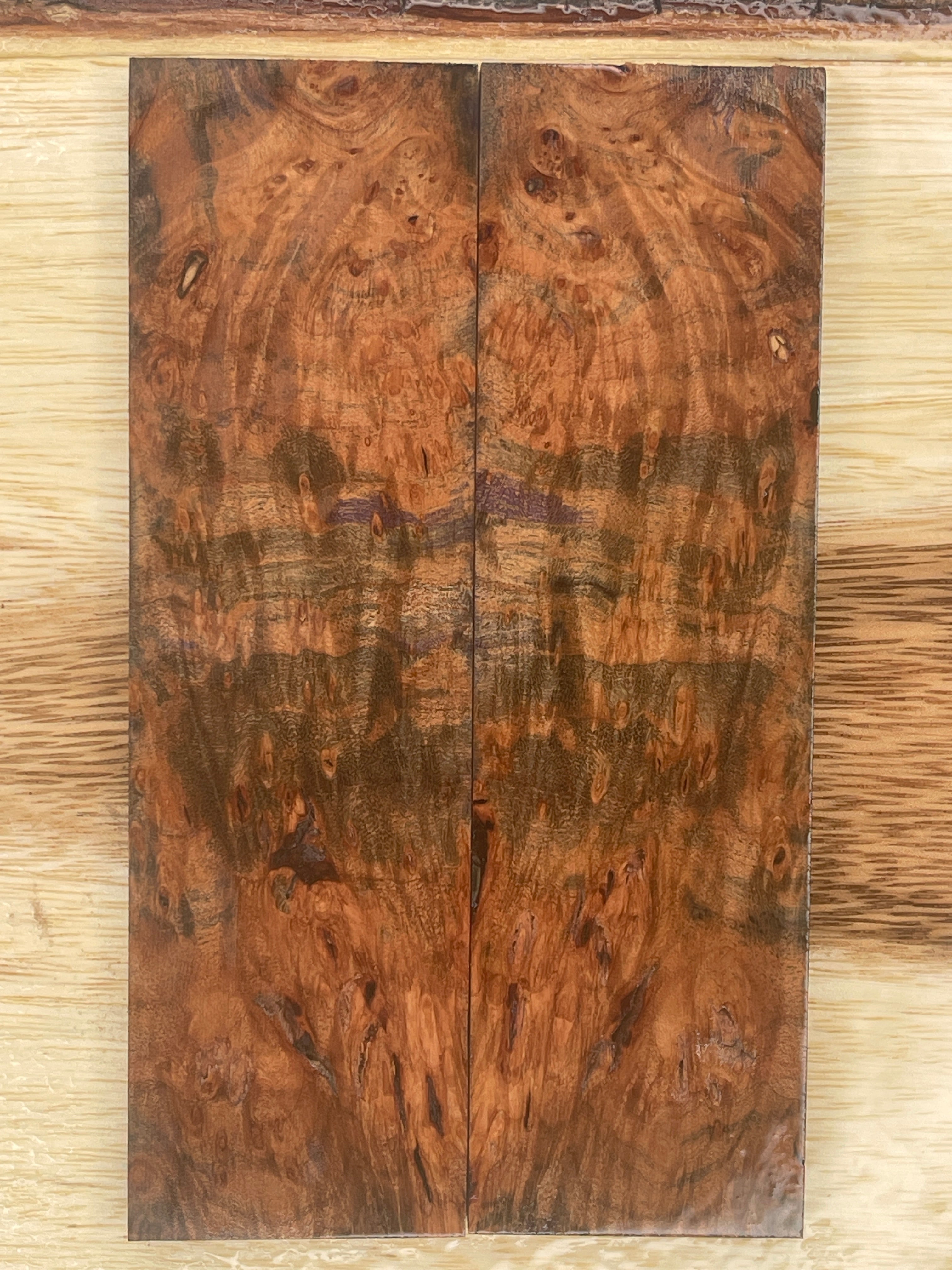 KS-097: Knife Scales - Blue Dyed Stabilized Cherry Burl - Jakob Janssen Studios