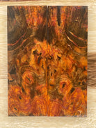 KS-139: Knife Scales - Orange Dye Stabilized Buckeye Burl - Jakob Janssen Studios