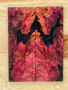 KS-162: Knife Scales - Hybrid Black Resin Purple Pink Black Dye Stabilized Buckeye Burl - Jakob Janssen Studios