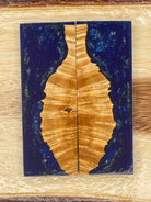 KS-181: Knife Scales - Hybrid Blue Resin Natural Stabilized Maple Burl - Jakob Janssen Studios