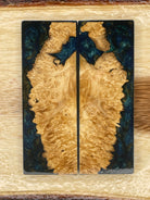 KS-182: Knife Scales - Hybrid Blue Resin Natural Stabilized Maple Burl - Jakob Janssen Studios