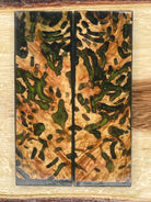 KS-237: Knife Scales - Hybrid Green Resin Natural Stabilized Buggy Box Elder - Jakob Janssen Studios