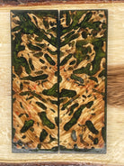 KS-239: Knife Scales - Hybrid Green Resin Natural Stabilized Buggy Box Elder - Jakob Janssen Studios