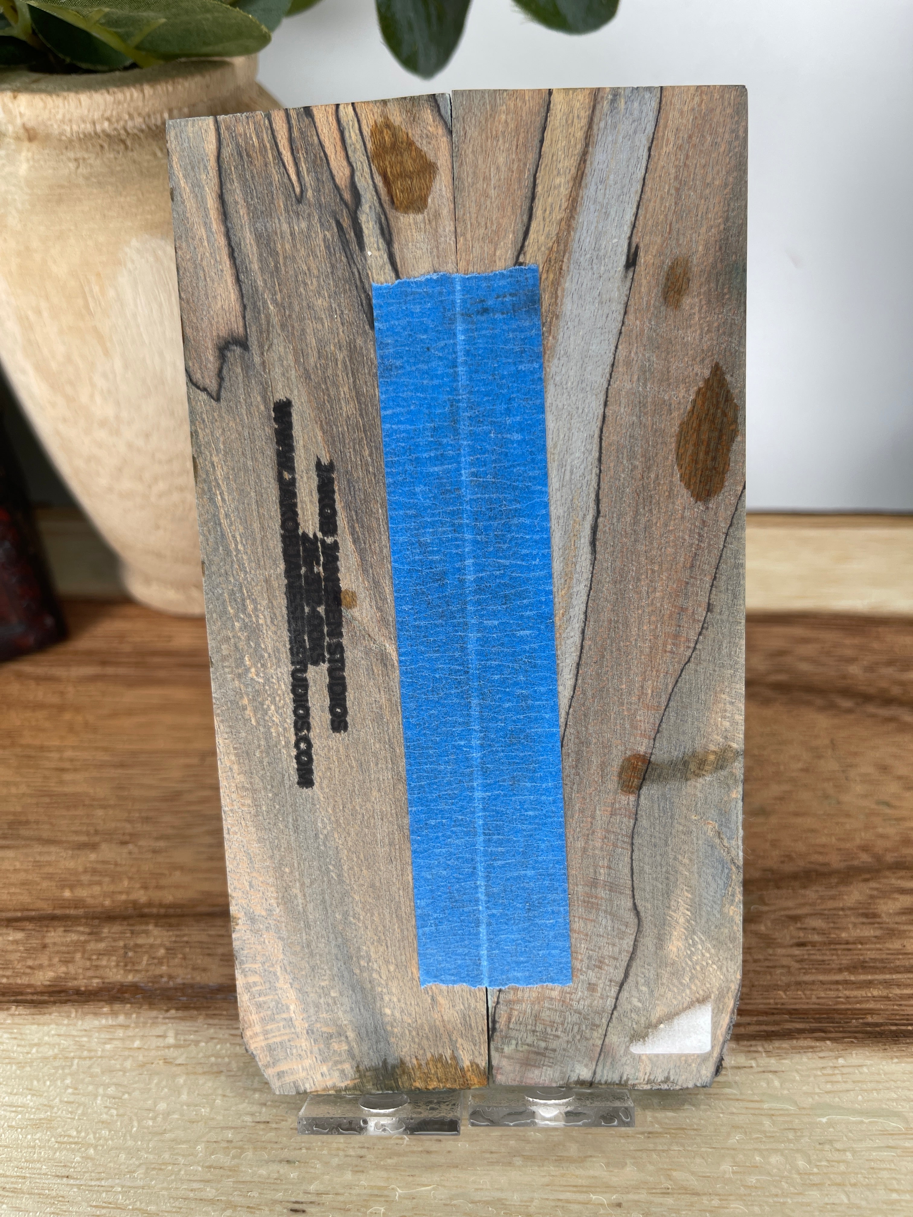 KS-470: Knife Scales  -  Brown Dye Stabilized Spalted Maple Wood Knife Scales - Jakob Janssen Studios