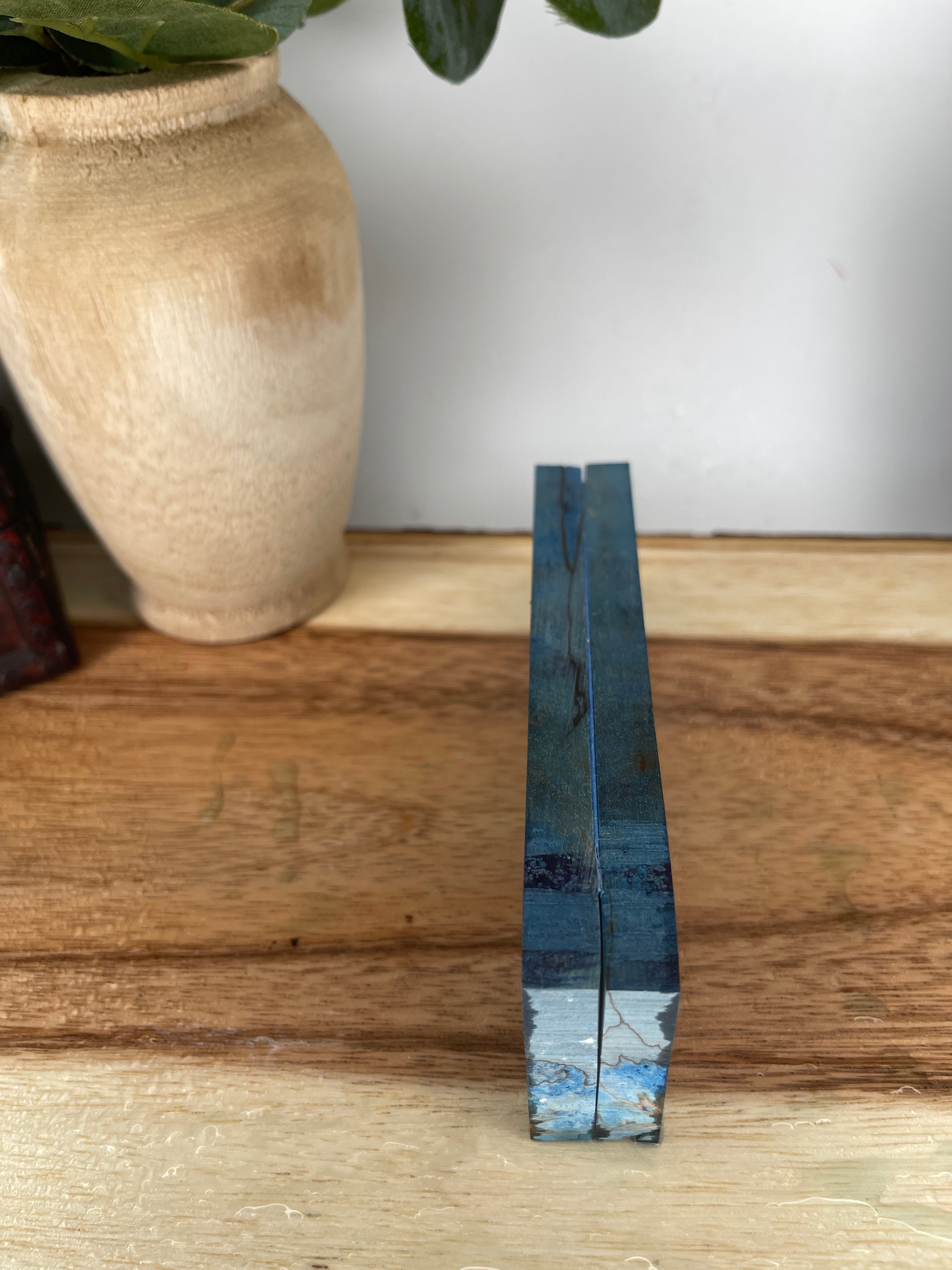 KS-472: Knife Scales  -  Blue Dye Stabilized Spalted Maple Wood Knife Scales - Jakob Janssen Studios