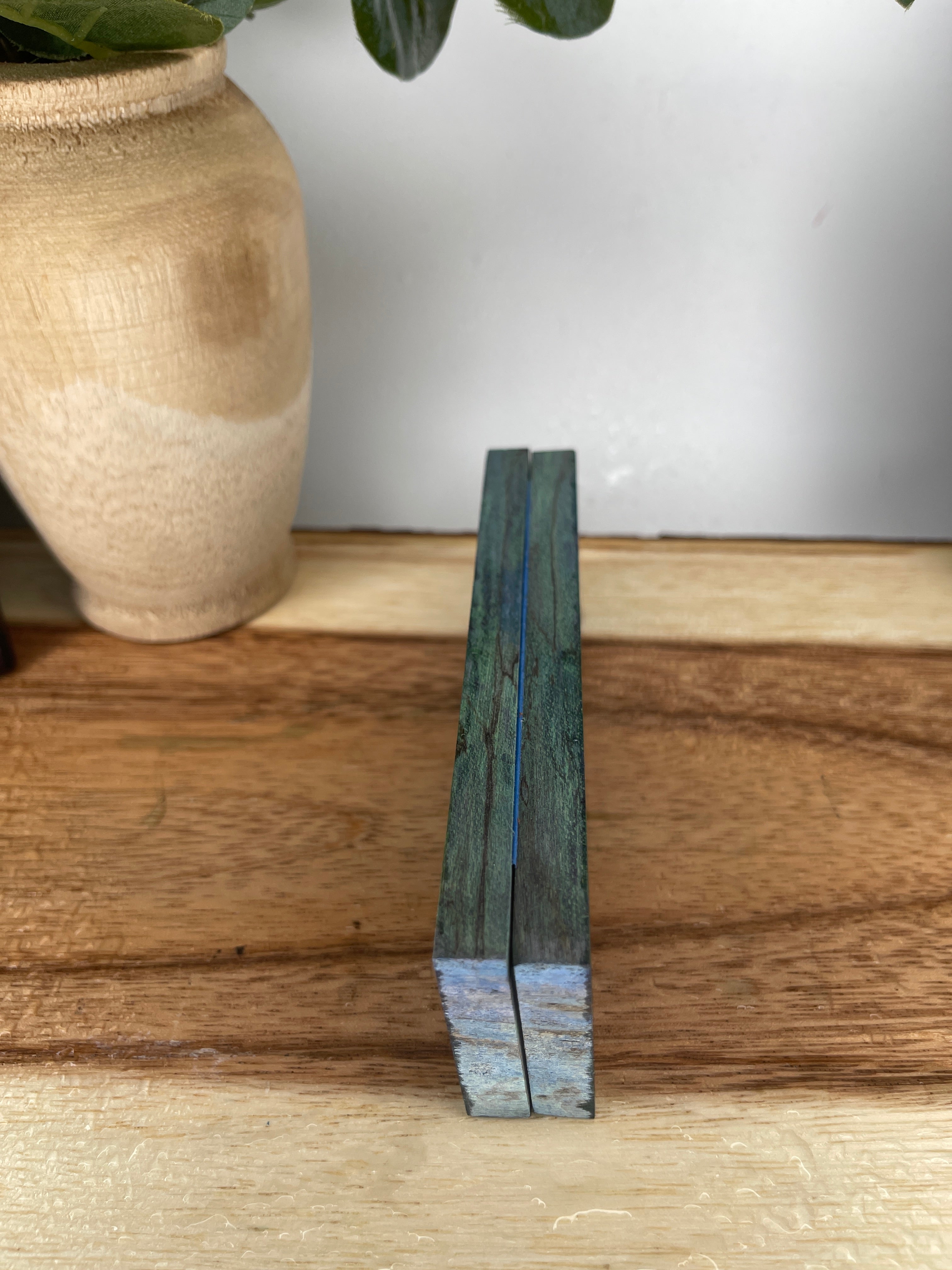 KS-477: Knife Scales  -  Black Purple Green Dye Stabilized Spalted Maple Wood Knife Scales - Jakob Janssen Studios