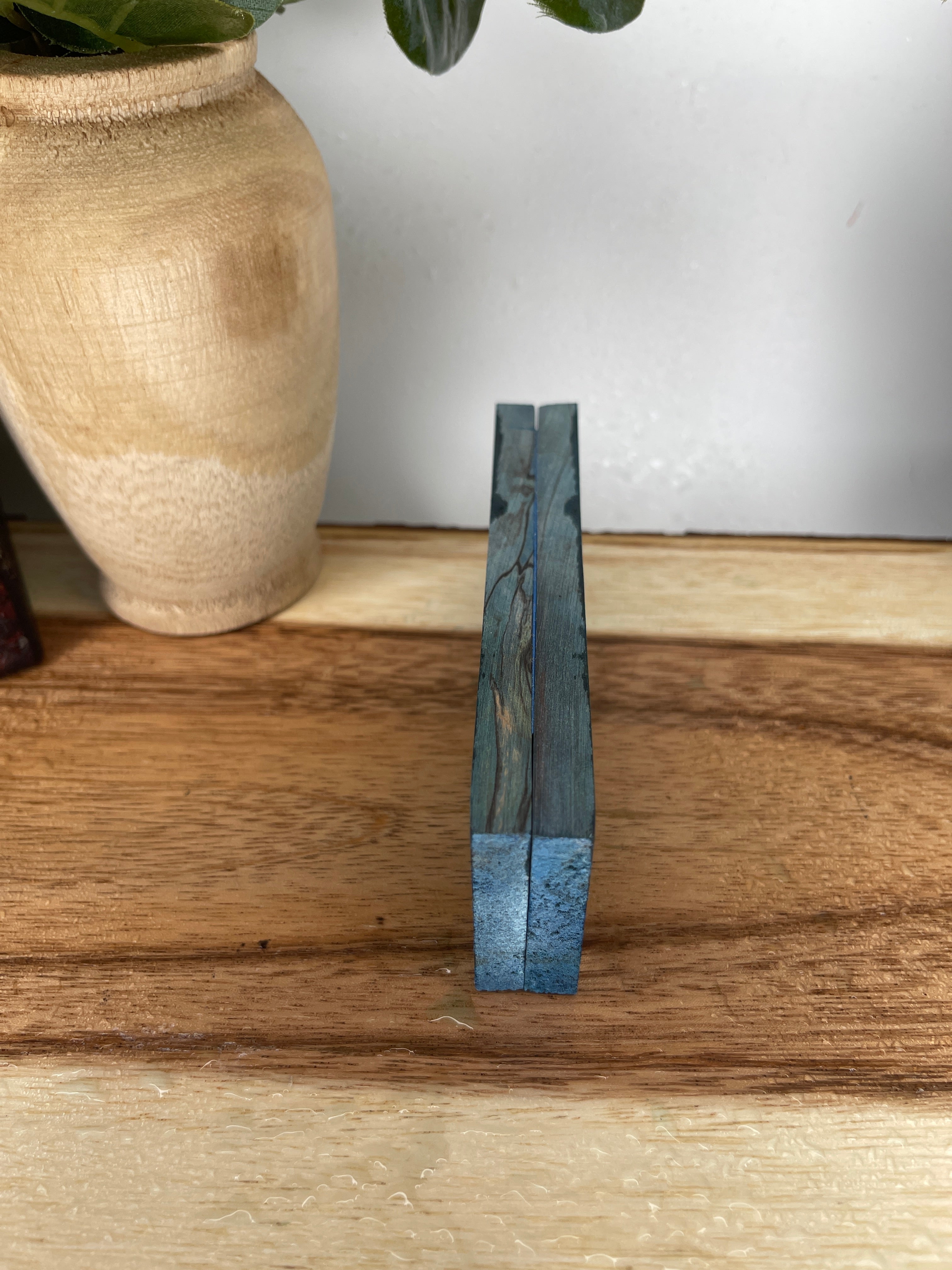 KS-482: Knife Scales  -  Blue Green Dye Stabilized Spalted Maple Wood Knife Scales - Jakob Janssen Studios