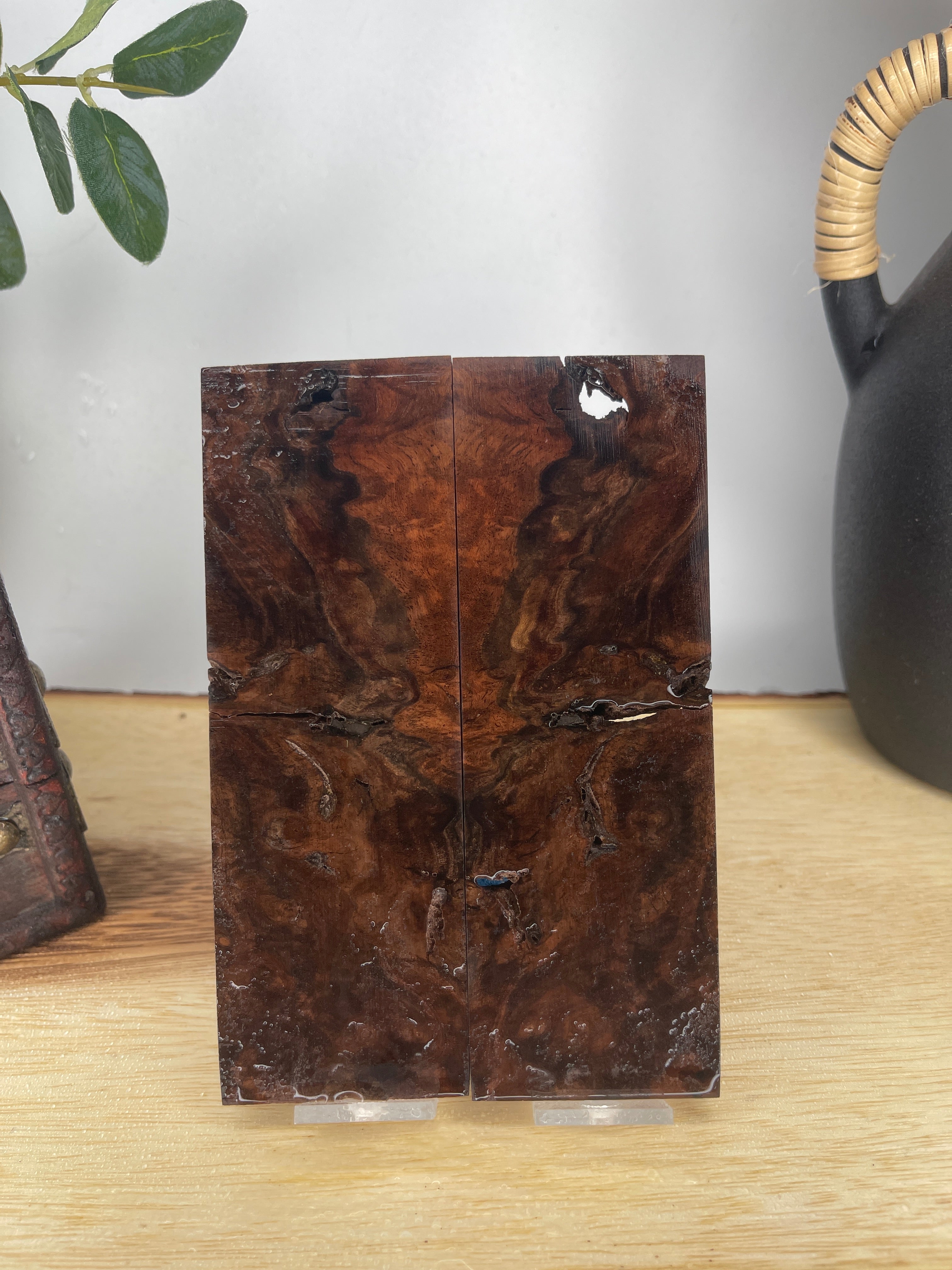 KS-528: Knife Scales  -  Natural Stabilized Walnut Burl - Jakob Janssen Studios