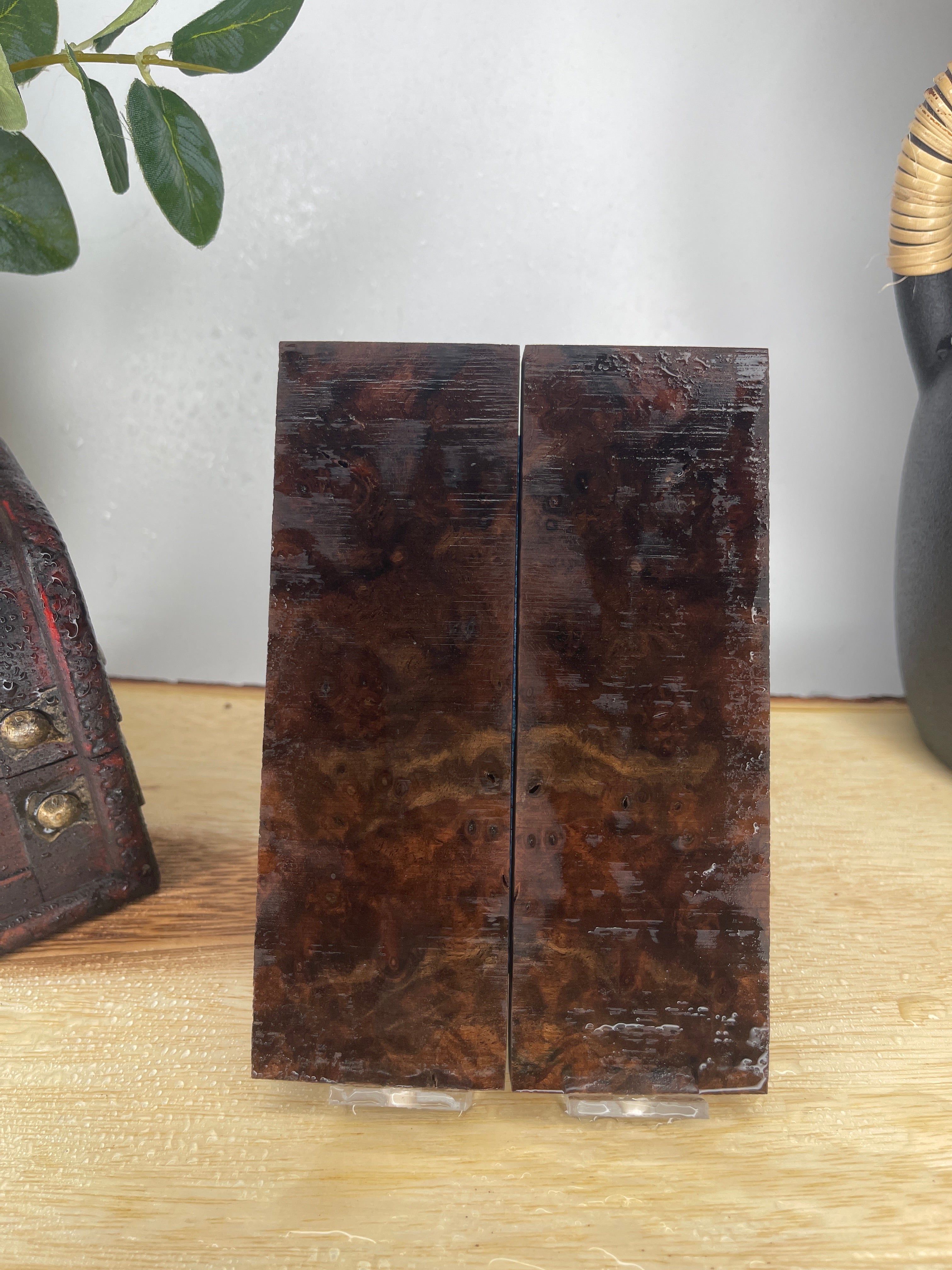 KS-528: Knife Scales  -  Natural Stabilized Walnut Burl - Jakob Janssen Studios