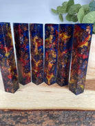 PBBrick-017: Blue Red Yellow Mini Pine Cones Hybrid Pen Blank Diamond Painting Alumilite Resin Casting