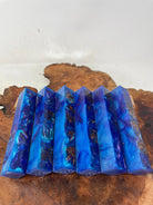 PBBrick-041: Pen Blanks - Blue Purple Stabilized Mini Pine Cone Hybrid   Alumilite Resin Casting - Jakob Janssen Studios