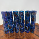 PBBrick-096: Pen Blanks - Blue, Purple, Silver Stabilized Mini Pine Cone Hybrid   Alumilite Resin Casting - Jakob Janssen Studios