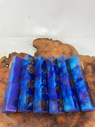 PBBrick-036: Pen Blanks - Blue Purple Stabilized Mini Pine Cone Hybrid   Alumilite Resin Casting - Jakob Janssen Studios