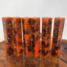 PBBrick-094: Orange Blue Stabilized Mini Pine Cone Hybrid Pen Blank Alumilite Resin Casting - Jakob Janssen Studios