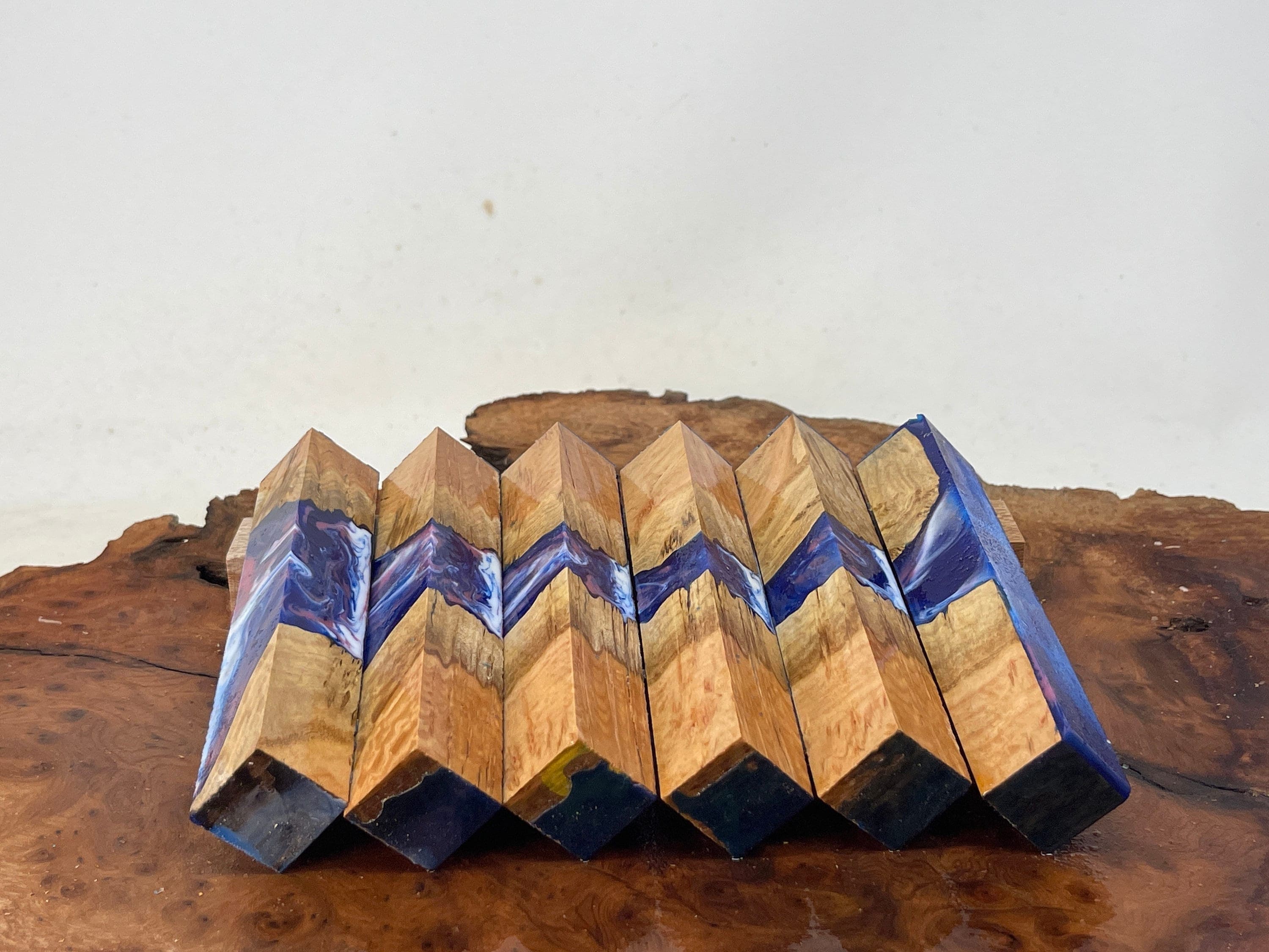 PBBrick-113: Pen Blanks - Blue Bubble gum Malle Burl Hybrid   Alumilite Resin Casting - Jakob Janssen Studios