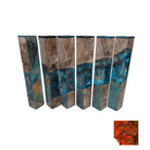 PBBrick-132: Pen Blanks - Blue Orange Maple Burl Stabilized Hybrid   Alumilite Resin Casting - Jakob Janssen Studios