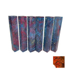 PBBrick-093: Pen Blanks - Blue Pink Gold Glitters   Alumilite Resin Casting - Jakob Janssen Studios