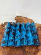 PBBrick-074: Pen Blanks - Blue Purple Stabilized Mini Pine Cone Hybrid   Alumilite Resin Casting - Jakob Janssen Studios