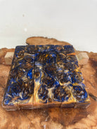 PBBrick-054: Pen Blanks - Blue Orange Stabilized Mini Pine Cone Hybrid   Alumilite Resin Casting - Jakob Janssen Studios