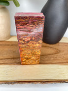 KS-325: Knife Scales  -  Red Aztec Gold Double Dye Stabilized Hempwood Knife Scales - Jakob Janssen Studios