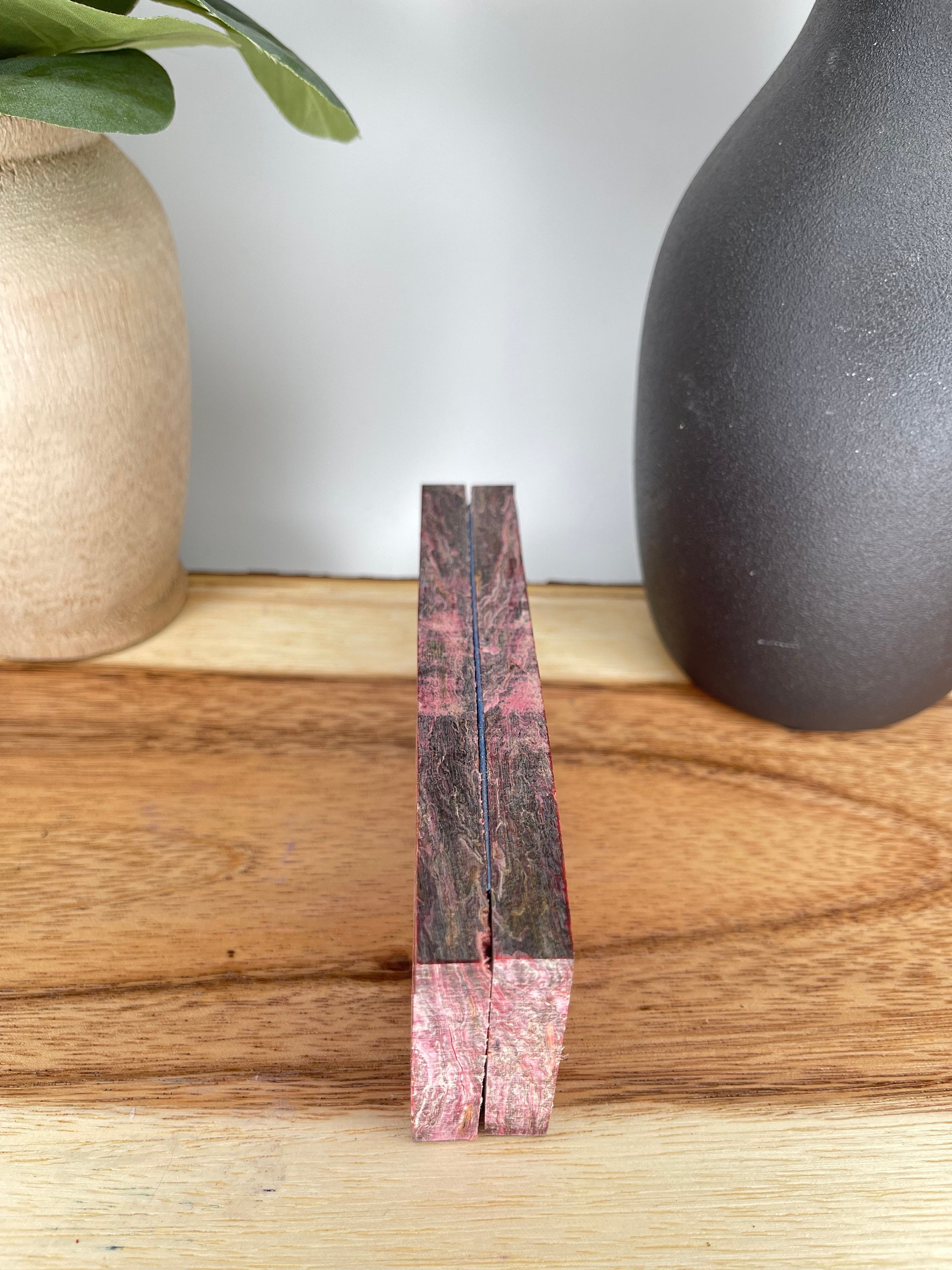 KS-345: Knife Scales  -  Red Dye Stabilized Hempwood Knife Scales - Jakob Janssen Studios