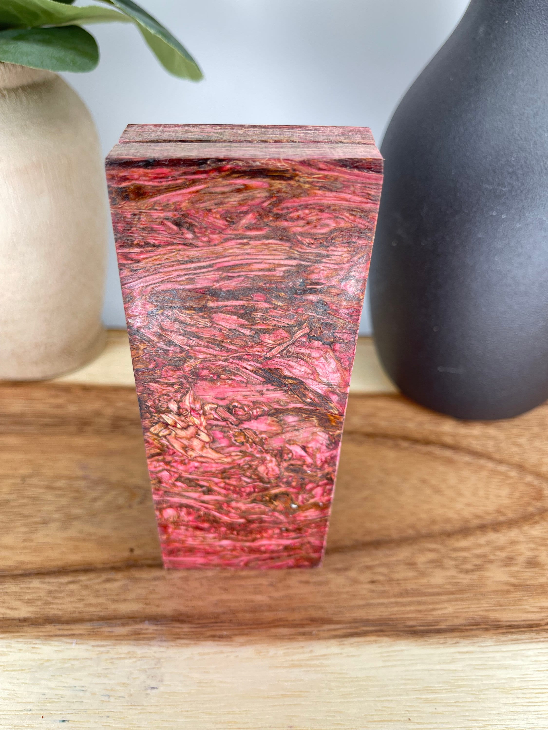 KS-347: Knife Scales  -  Red Dye Stabilized Hempwood Knife Scales - Jakob Janssen Studios