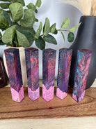 PBBrick-163: Pen Blanks - Blue Red Dye Stabilized Maple Burl Hybrid   Alumilite Resin Casting - Jakob Janssen Studios