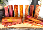 PenBlank-BEBRWO: Pen Blanks - Red Wine Orange Dye Stabilized Box Elder Burl Stablized - Jakob Janssen Studios