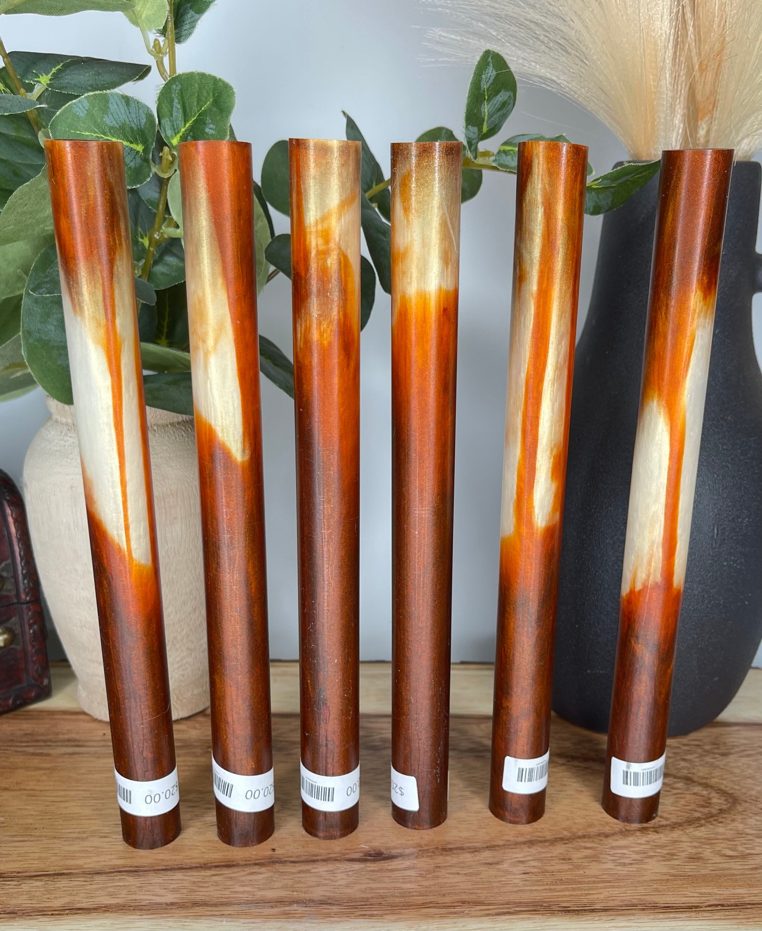 BLong-005: Pen Blanks - Oranges Ghost Gold Round Bespoke   Alumilite Resin Casting - Jakob Janssen Studios