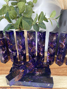 PBBrick-023: Purple Ghost Gold Stabilized Mini Pine Cones Hybrid Pen Blank Alumilite Resin Casting - Jakob Janssen Studios