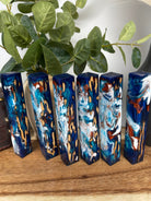 PBBrick-066: Blue White Copper Cholla Catus Hybrid Pen Blank Diamond Painting Alumilite Resin Casting - Jakob Janssen Studios