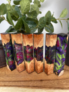 Purple Green Red Malle Burl Hybrid Pen Blank Diamond Painting Alumilite Resin Casting - Jakob Janssen Studios