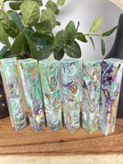 PBBrick-056: Green Purple White Yellow Cholla Catus Hybrid Pen Blank Diamond Painting Alumilite Resin Casting - Jakob Janssen Studios